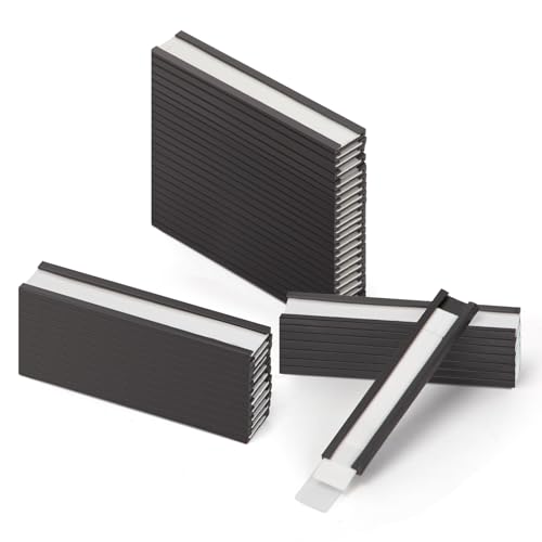 LLPT Magnetische Etikettenhalter(50 Stück) | Beschreibbar Schmutzfrei Abnehmbar für Schule Büro Whiteboards Kühlschränke Magnettafeln(MH1576) | 15MM x 76MM von LLPT