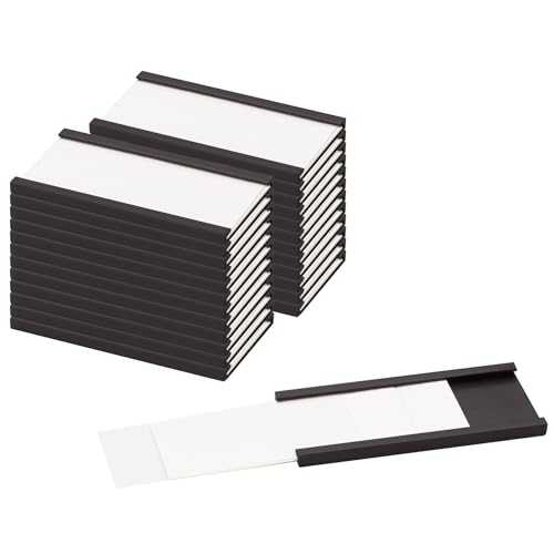 LLPT Magnetische Etikettenhalter | Beschreibbare Magnet-Etiketten für Schule Büro Whiteboards Kühlschränke Magnettafeln (MH21026) | 26 Stück | 25MM x 50MM von LLPT