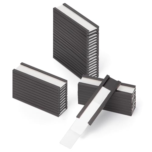 LLPT Magnetische Etikettenhalter(50 Stück) | Beschreibbar Schmutzfrei Abnehmbar für Schule Büro Whiteboards Kühlschränke Magnettafeln(MH1550) | 15MM x 50MM von LLPT