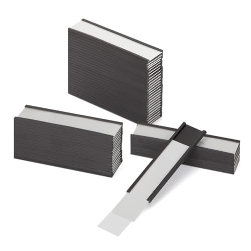 LLPT Magnetische Etikettenhalter(50 Stück) | Beschreibbar Schmutzfrei Abnehmbar für Schule Büro Whiteboards Kühlschränke Magnettafeln(MH26100) | 25MM x 100MM von LLPT