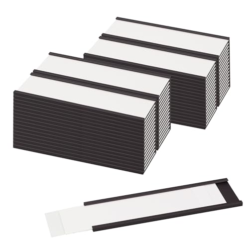LLPT Magnetische Etikettenhalter(50 Stück) | Beschreibbar Schmutzfrei Abnehmbar für Schule Büro Whiteboards Kühlschränke Magnettafeln(MH3150) | 30MM x 100MM von LLPT