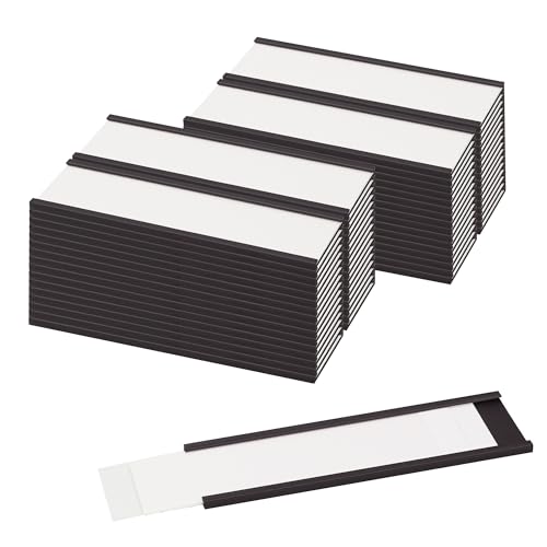 LLPT Magnetische Etikettenhalter | Beschreibbare Magnet-Etiketten für Schule Büro Whiteboards Kühlschränke Magnettafeln (MH3150) | 50 Stück | 30MM x 100MM von LLPT