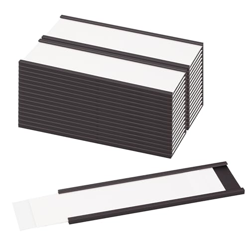 LLPT Magnetische Etikettenhalter | Beschreibbare Magnet-Etiketten für Schule Büro Whiteboards Kühlschränke Magnettafeln (MH41226) | 26 Stück | 30MM x 100MM von LLPT