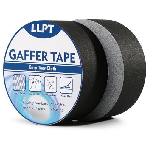 LLPT Panzertape | Schwarzes Hochleistungs-Gaffing-Klebeband | Matt nicht reflektierend leicht abreißbar rückstandsfrei | für Kabelfotografie (PGT532P2BK) | 2 Packungen | 50 mm x 32 m von LLPT