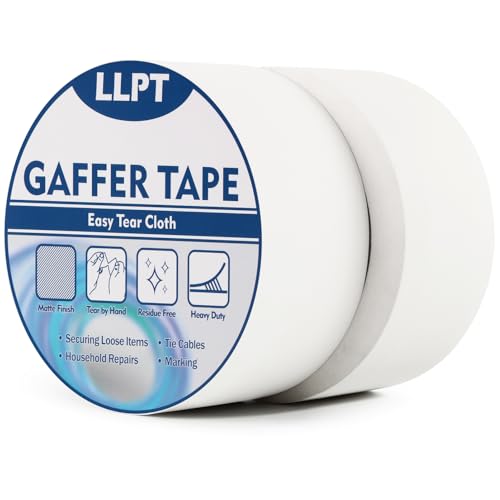 LLPT Panzertape | Weißes Hochleistungs-Gaffing-Klebeband | Matt nicht reflektierend leicht abreißbar rückstandsfrei | für Kabelfotografie (PGT515P2WT) | 2 Packungen | 50 mm x 15 m von LLPT