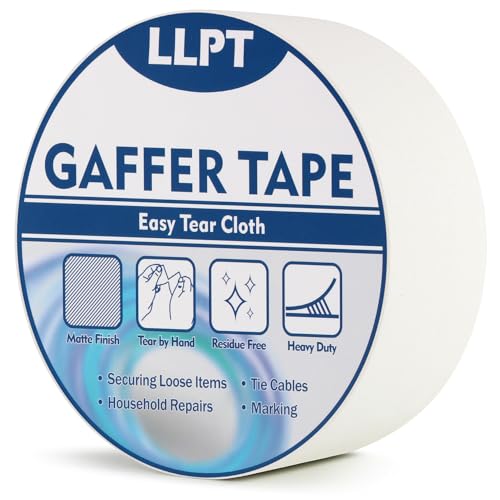 LLPT Panzertape | Weißes Hochleistungs-Gaffing-Klebeband | Matt nicht reflektierend leicht abreißbar rückstandsfrei | für Kabelfotografie (PGT532P1WT) | 50 mm x 32 m von LLPT