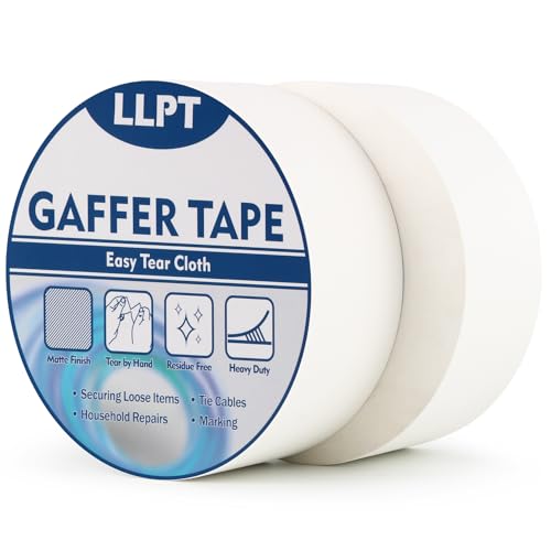 LLPT Panzertape | Weißes Hochleistungs-Gaffing-Klebeband | Matt nicht reflektierend leicht abreißbar rückstandsfrei | für Kabelfotografie (PGT532P2WT) | 2 Packungen | 50 mm x 32 m von LLPT