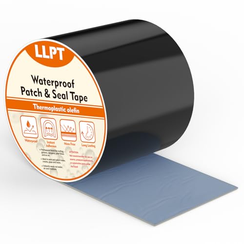 LLPT Reparatur-Klebeband Wasserdicht | Dichtband | Extra Dicke Klebeschicht Sofortige Versiegelung | Zum Reparieren von Lücken Löchern Rissen Rissen (PST62110BK4) | Schwarz | 101 mm x 4 m von LLPT