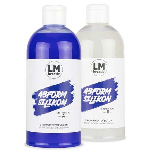 LM-Kreativ Abformsilikon 1 kg für Seife & Kerzen blau - Hochqualitatives Silikon Gießen für präzise, maßgeschneiderte Formen, Ideal für kreative DIY-Projekte und einzigartige Geschenkideen von LM-Kreativ