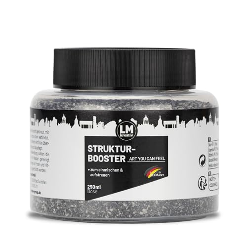 LM Strukturbooster 300g - Graphit - Ermöglicht in LM Strukturpaste fein & Smooth bis zu 2 cm und höhere Strukturen. Perfekt für greifbare 3D Textureffekte. Optimal bis Mischverhältnis von 1:1 von LM-Kreativ