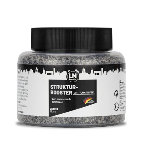 LM Strukturbooster 300g - Graphit hell - Ermöglicht in LM Strukturpaste fein & Smooth bis zu 2 cm und höhere Strukturen. Perfekt für greifbare 3D Textureffekte. Optimal bis Mischverhältnis von 1:1 von LM-Kreativ