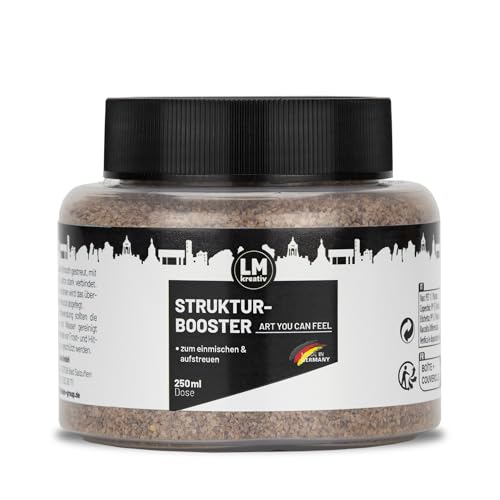 LM Strukturbooster 300g - Ockerbraun - Ermöglicht in LM Strukturpaste fein & Smooth bis zu 2 cm und höhere Strukturen. Perfekt für greifbare 3D Textureffekte. Optimal bis Mischverhältnis von 1:1 von LM-Kreativ