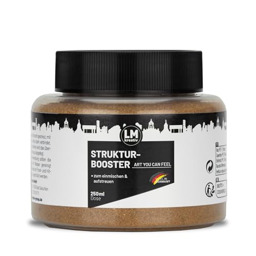 LM Strukturbooster 300g - Ockergelb - Ermöglicht in LM Strukturpaste fein & Smooth bis zu 2 cm und höhere Strukturen. Perfekt für greifbare 3D Textureffekte. Optimal bis Mischverhältnis von 1:1 von LM-Kreativ