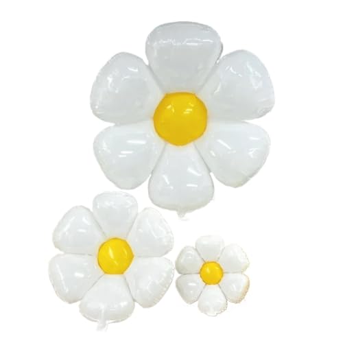 1/10 Stück Gänseblümchen-Ballon, riesige weiße Blume, Aluminiumfolienballons für Geburtstag, Babyparty, Hochzeit, Gänseblümchen, Party-Dekorationen (1 Stück, L: 95 x 100 cm) von LMDO