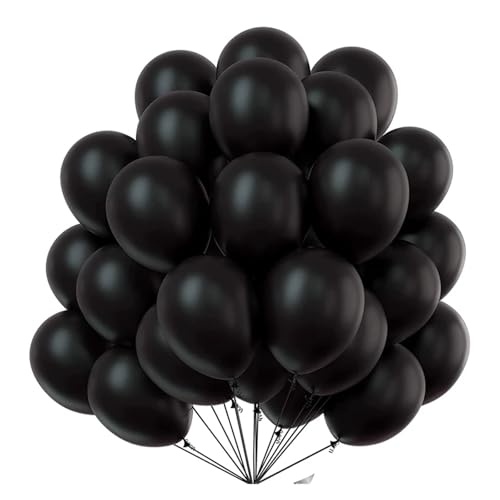 10/15/20/30 Stück Latex-Ballons, 25,4 cm, matt, Helium-Ballons für Geburtstagsparty, Hochzeit, Bogen-Hintergrunddekoration (25,4 cm, Schwarz, 10 Stück) von LMDO