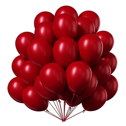 10/15/20/30 Stück Latexballon, 25,4 cm, matt, Heliumballons für Geburtstagsparty, Hochzeit, Bogenhintergrunddekoration (30,5 cm, Weinrot, 10 Stück) von LMDO