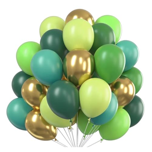 Goldfarbene Konfetti-Luftballons, Latex-Ballon, Babyparty, Globos, für Erwachsene, Jahrestag, Hochzeit, Geburtstag, Party, Dekoration, 25,4 cm, Grün, 30 Stück von LMDO