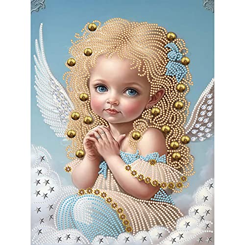 LMIX Engel Diamond Painting Kits für Erwachsene Anfänger, Mädchen Flügel Teilweise Spezielle geformte Bohrer 5D DIY Diamant Malen nach Zahlen Kits Diamant Kunst Kits für Home Wall Decor 30 x 40 cm von LMIX