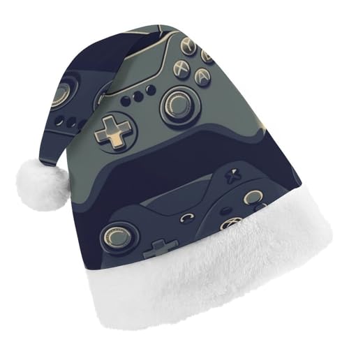 LMNGH Weihnachtsmütze, Unisex, Erwachsene, Plüschmütze, Gaming-Controller, Weihnachtsmannmützen für Party, Urlaub von LMNGH