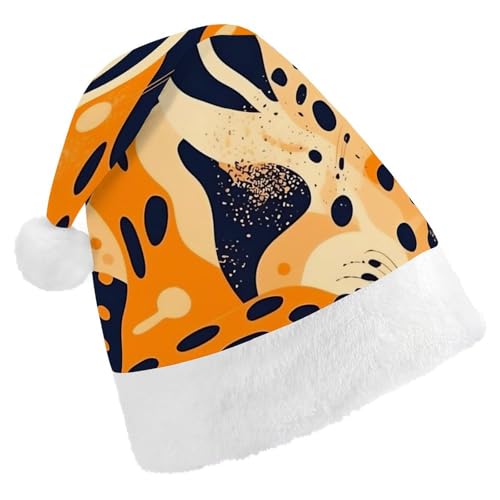 LMNGH Weihnachtsmütze, Unisex, Erwachsene, Plüschmütze, Orange und Dunkelblau, Weihnachtsmannmützen für Party, Urlaub von LMNGH