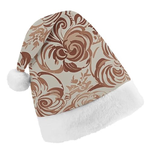 LMNGH Weihnachtsmütze für Erwachsene, Unisex, Plüsch, Weihnachtsmütze, Wirbel-Blumen-Effekt, Weihnachtsmannmützen für Party, Urlaub von LMNGH