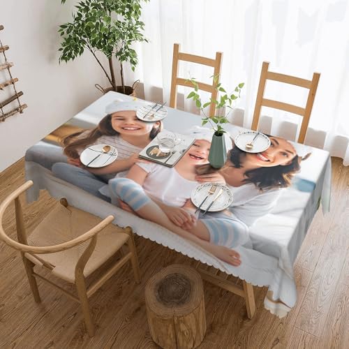 Benutzerdefinierte Tischdecke, personalisierte Tischdecke mit Logo Bild, Doppelseitige wasserdichte Wärmedämmung, Geeignet für Parteien, Familien, Picknicks, Camping/152 * 228cm von LMQJDZ