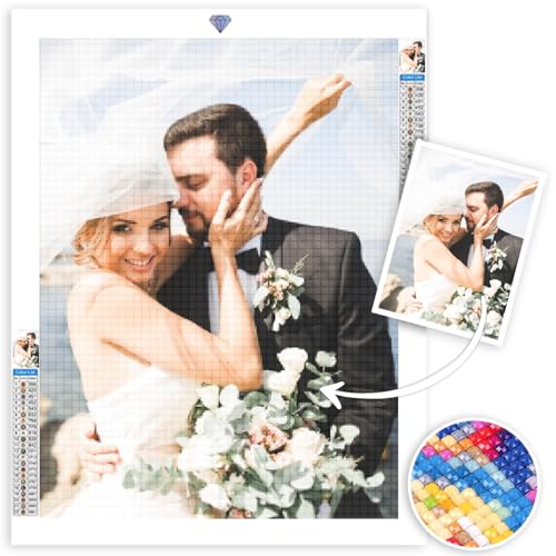 LMQJDZ Diamond Painting Bilder Eigenes Foto Personalisiert Benutzerdefiniertes Design 5D Diamant Erwachsene Kinder DIY Kreative Geschenk für die Wanddekoration zu Hause, Eckig Diamant 40x40cm von LMQJDZ