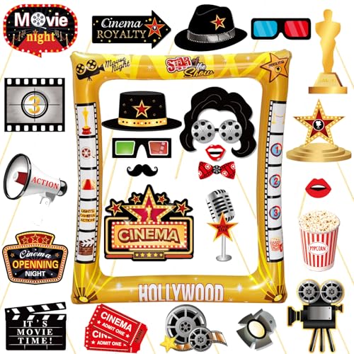 LMSHOWOWO 25 Stück Hollywood-Filmabend Foto-Requisiten von LMSHOWOWO