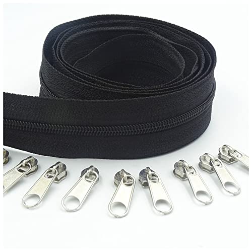 LNEMYQRS Reißverschluss 10 Meter 20 Reißverschlussabzieher Lange 3# 20 Farben Nylon-Spulen-Reißverschluss for DIY. Nähbekleidung Zubehör Zipper(Black 322) von LNEMYQRS