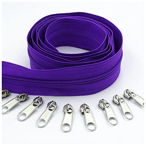 LNEMYQRS Reißverschluss 10 Meter 20 Reißverschlussabzieher Lange 3# 20 Farben Nylon-Spulen-Reißverschluss for DIY. Nähbekleidung Zubehör Zipper(Deep Purple 170) von LNEMYQRS