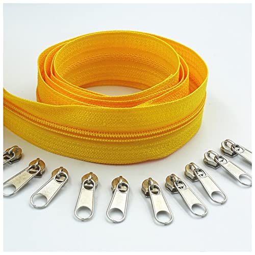 LNEMYQRS Reißverschluss 10 Meter 20 Reißverschlussabzieher Lange 3# 20 Farben Nylon-Spulen-Reißverschluss for DIY. Nähbekleidung Zubehör Zipper(Golden 111) von LNEMYQRS