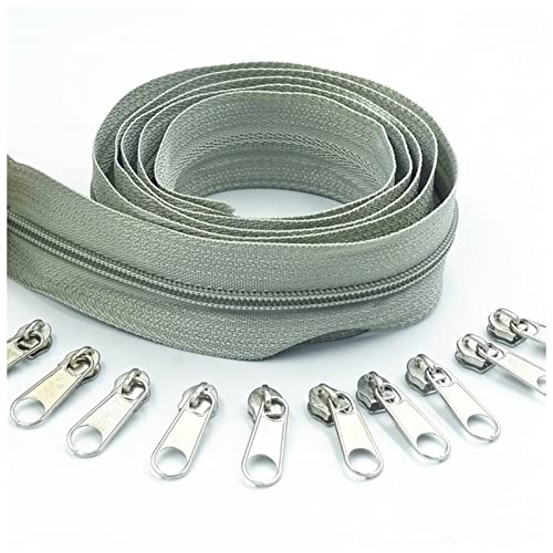 LNEMYQRS Reißverschluss 10 Meter 20 Reißverschlussabzieher Lange 3# 20 Farben Nylon-Spulen-Reißverschluss for DIY. Nähbekleidung Zubehör Zipper(Light Grey 310) von LNEMYQRS