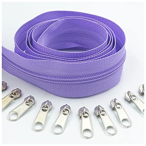 LNEMYQRS Reißverschluss 10 Meter 20 Reißverschlussabzieher Lange 3# 20 Farben Nylon-Spulen-Reißverschluss for DIY. Nähbekleidung Zubehör Zipper(Light Purple 166) von LNEMYQRS