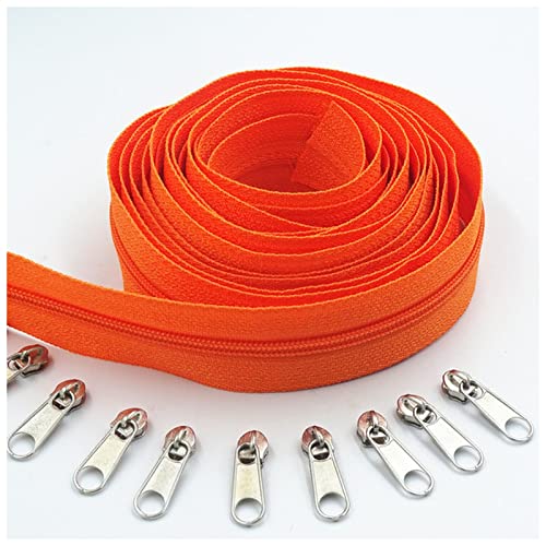 LNEMYQRS Reißverschluss 10 Meter 20 Reißverschlussabzieher Lange 3# 20 Farben Nylon-Spulen-Reißverschluss for DIY. Nähbekleidung Zubehör Zipper(Orange 157) von LNEMYQRS