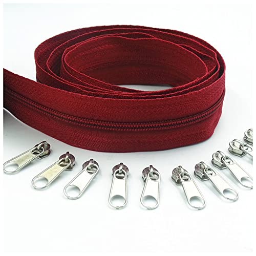 LNEMYQRS Reißverschluss 10 Meter 20 Reißverschlussabzieher Lange 3# 20 Farben Nylon-Spulen-Reißverschluss for DIY. Nähbekleidung Zubehör Zipper(Red Wine 163) von LNEMYQRS