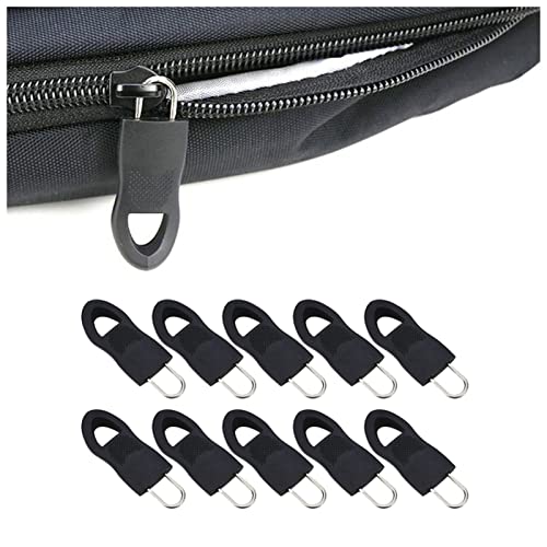 LNEMYQRS Reißverschluss 10 stücke Abnehmbare Zip Fixer Ersatz Zipper Tags Tabs Installieren Zange for Handtaschen Kleidung Gepäck Rucksäcke Jacken DIY. Handwerk Zipper(Black 2.5x1.5cm) von LNEMYQRS