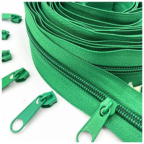 LNEMYQRS Reißverschluss 20 Meter Lange Zipper-Abzieher 5# Nylon-Spulen-Reißverschluss for DIY. Nähbekleidung Zubehör Zipper(Grass Green 243) von LNEMYQRS