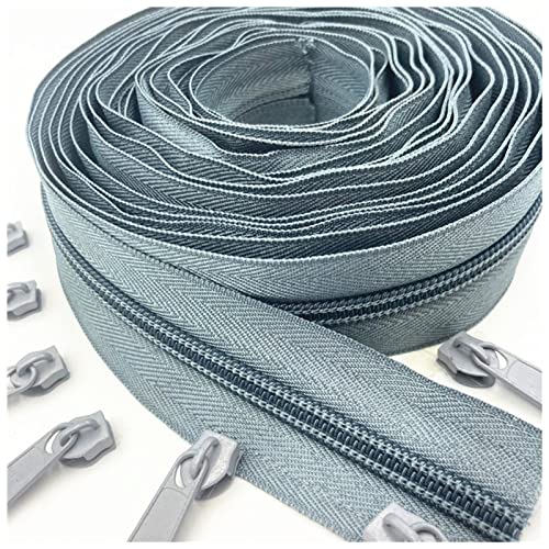 LNEMYQRS Reißverschluss 20 Meter Lange Zipper-Abzieher 5# Nylon-Spulen-Reißverschluss for DIY. Nähbekleidung Zubehör Zipper(Gray 316) von LNEMYQRS