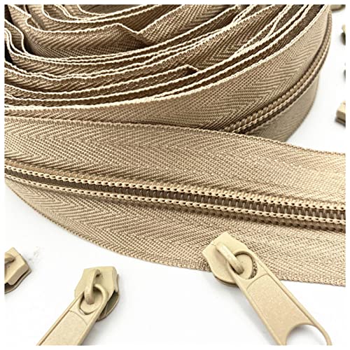 LNEMYQRS Reißverschluss 20 Meter Lange Zipper-Abzieher 5# Nylon-Spulen-Reißverschluss for DIY. Nähbekleidung Zubehör Zipper(Khaki 308) von LNEMYQRS