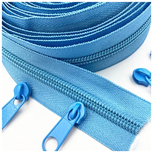 LNEMYQRS Reißverschluss 20 Meter Lange Zipper-Abzieher 5# Nylon-Spulen-Reißverschluss for DIY. Nähbekleidung Zubehör Zipper(Light Blue 168) von LNEMYQRS