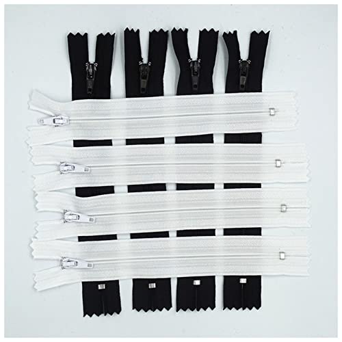 LNEMYQRS Reißverschluss 20 stücke (3-10 cm) 7,5-2 5 cm Geschlossener Nylon-Spulen-Reißverschluss for Kleidung geeignet Zipper(Black White,12.5cm) von LNEMYQRS