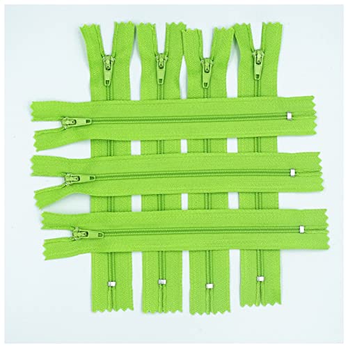 LNEMYQRS Reißverschluss 20 stücke (3-10 cm) 7,5-2 5 cm Geschlossener Nylon-Spulen-Reißverschluss for Kleidung geeignet Zipper(Green,10cm) von LNEMYQRS