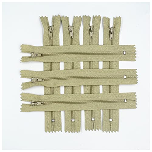 LNEMYQRS Reißverschluss 20 stücke (3-10 cm) 7,5-2 5 cm Geschlossener Nylon-Spulen-Reißverschluss for Kleidung geeignet Zipper(Khaki,10cm) von LNEMYQRS