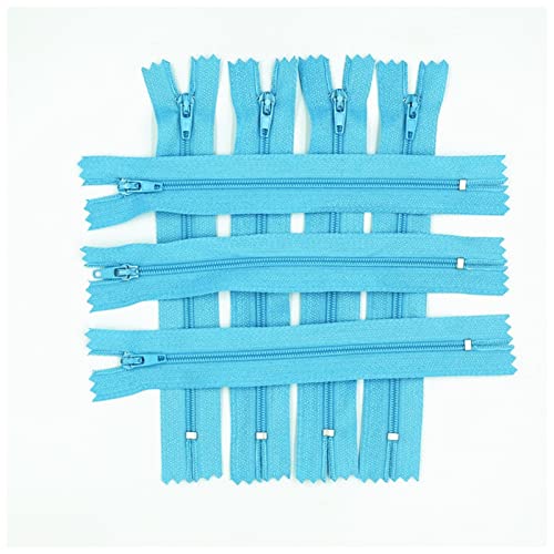 LNEMYQRS Reißverschluss 20 stücke (3-10 cm) 7,5-2 5 cm Geschlossener Nylon-Spulen-Reißverschluss for Kleidung geeignet Zipper(Lake Blue,15cm) von LNEMYQRS