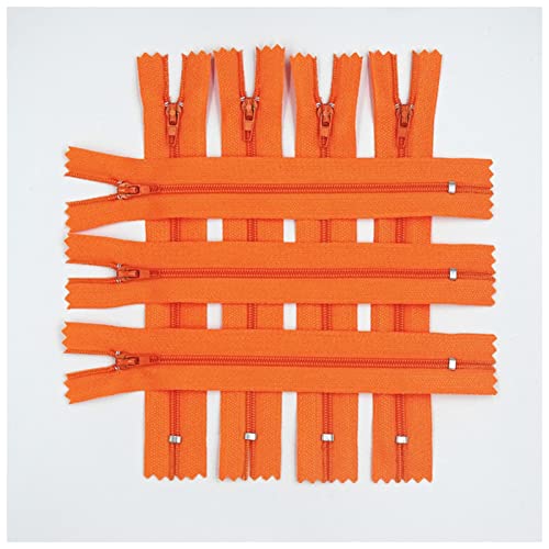 LNEMYQRS Reißverschluss 20 stücke (3-10 cm) 7,5-2 5 cm Geschlossener Nylon-Spulen-Reißverschluss for Kleidung geeignet Zipper(Orange,10cm) von LNEMYQRS