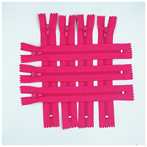 LNEMYQRS Reißverschluss 20 stücke (3-10 cm) 7,5-2 5 cm Geschlossener Nylon-Spulen-Reißverschluss for Kleidung geeignet Zipper(Rose red,10cm) von LNEMYQRS