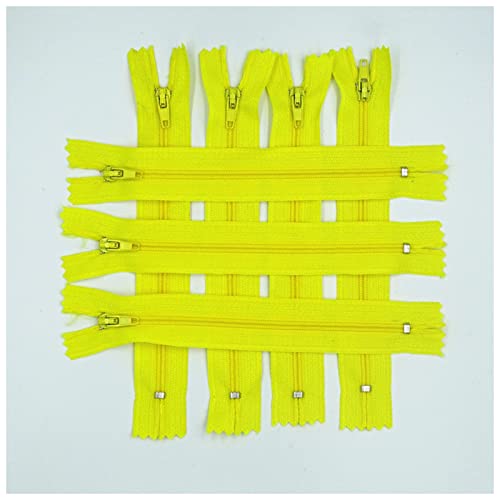 LNEMYQRS Reißverschluss 20 stücke (3-10 cm) 7,5-2 5 cm Geschlossener Nylon-Spulen-Reißverschluss for Kleidung geeignet Zipper(Yellow,10cm) von LNEMYQRS