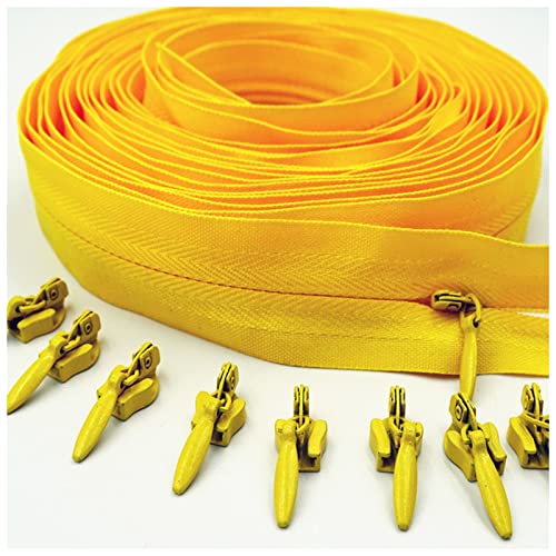 LNEMYQRS Reißverschluss 3# Unsichtbarer Nylon-Reißverschluss 5 Meter Langer Reißverschluss 10 Automatische Verriegelungsschieberegler for Kleidung Handtaschen Zipper(Golden) von LNEMYQRS