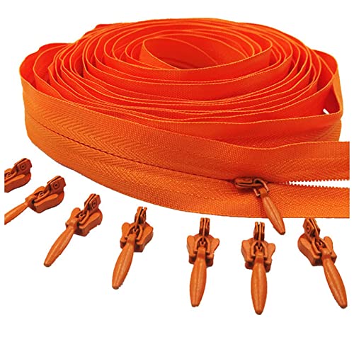 LNEMYQRS Reißverschluss 3# Unsichtbarer Nylon-Reißverschluss 5 Meter Langer Reißverschluss 10 Automatische Verriegelungsschieberegler for Kleidung Handtaschen Zipper(Orange) von LNEMYQRS