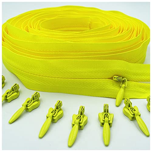 LNEMYQRS Reißverschluss 3# Unsichtbarer Nylon-Reißverschluss 5 Meter Langer Reißverschluss 10 Automatische Verriegelungsschieberegler for Kleidung Handtaschen Zipper(Yellow) von LNEMYQRS